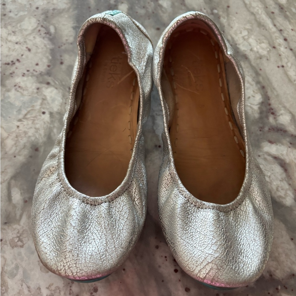 Tieks- Silver Ballet Flats -used- size 8